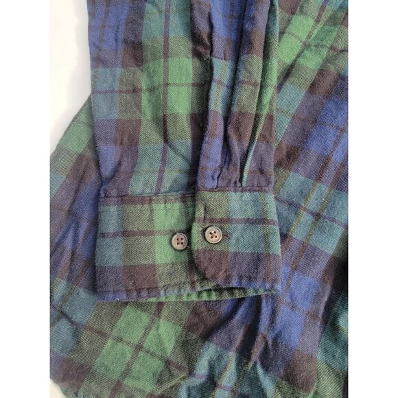 St John Bay Shirt Button Down Trout Run Plaid Cotton Casual Blue Outdoor Size XL - Picture 4 of 5